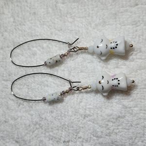Peacefull twin monks dangle earrings